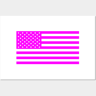 American Flag (Pink) Posters and Art